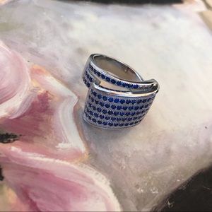 114 Piece Paved Lab Created Blue CZ’s Sz 6-9